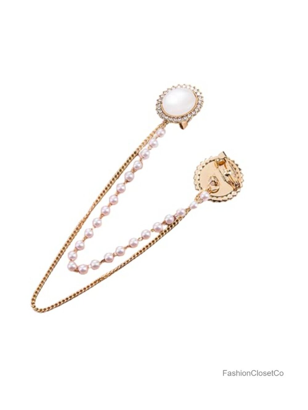 Vintage Sweater Shawl Chain Brooch Women Clips Antique Cardigan Collar Holder